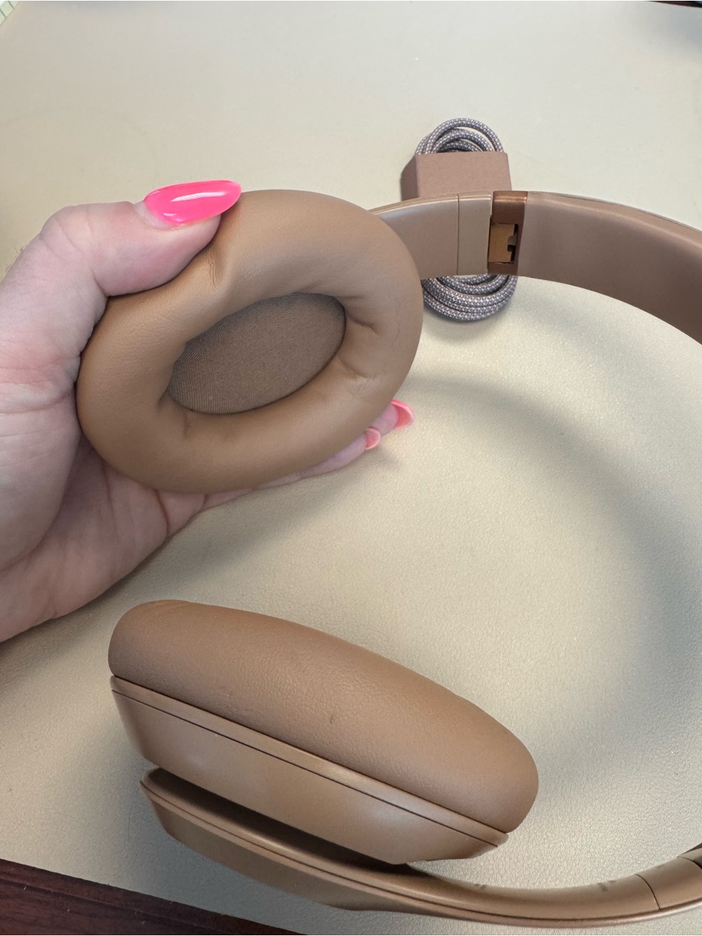 Beats by Kim Kardashian Wireless Over-Ear Headphones in Dune Beige - Picture 5 of 6
